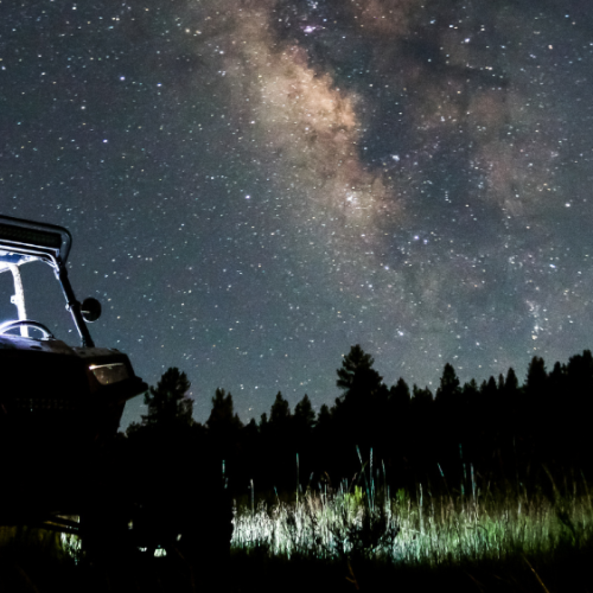 a sky view looking up at night